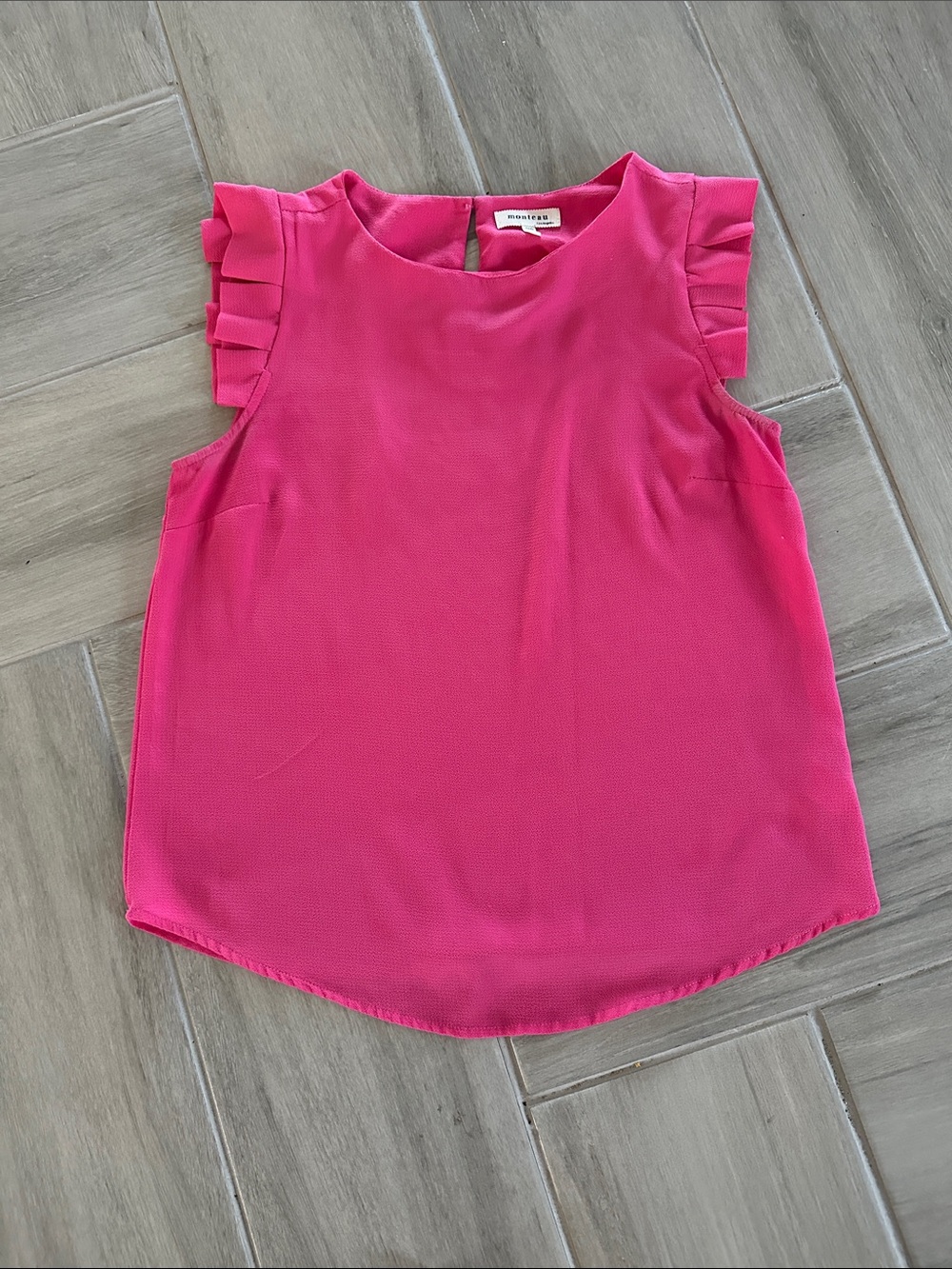 BrightPink Ruffle Sleeveless blouse work or play